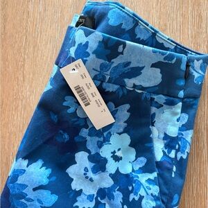J. Crew Blue Floral Pattern Pants